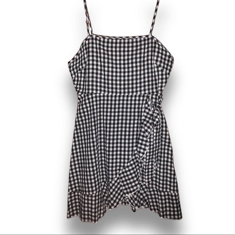 Gingham Print Cami Dress with Tie Detail
